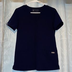 FIGS 3 POCKET SCRUB TOP XXS NAVY BLUE